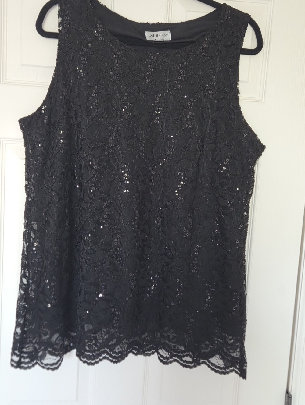 Sequin Sleeveless Layered Top With Lining Great Layering Piece Catherines 2x